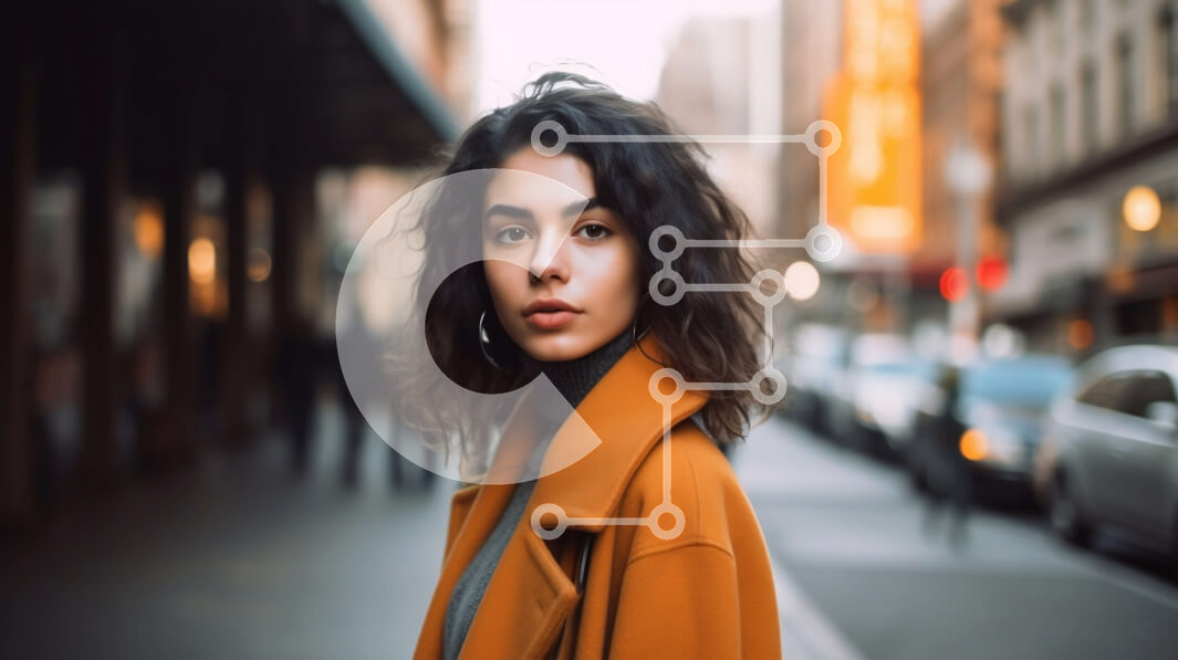 Intra Συλλεκτικό Ξύλινο Παζλ Plywood  4mm - Σοβαρή νεαρή γυναίκα που στέκεται μόνη σε έναν δρόμο της πόλης με ένα κίτρινο παλτό Σε Ξύλινο Κουτί - Διαστάσεις Puzzle: 10x10 cm – 25 κομμάτια