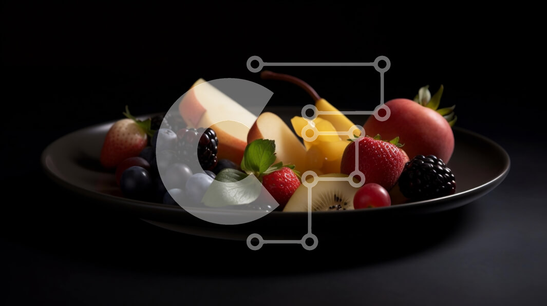 Σετ των 2 Intra Συλλεκτικό Ξύλινο Παζλ Plywood  4mm - Φρέσκο ​​πιάτο φρούτων σε φέτες με ποικιλία από μούρα και πεπόνι Σε Ξύλινο Κουτί - Διαστάσεις: 10x10 cm – 25 κομμάτια