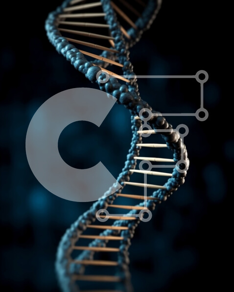 Intra Συλλεκτικό Ξύλινο Παζλ Plywood  4mm - Ασπρόμαυρη εικόνα της δομής διπλής έλικας DNA Σε Ξύλινο Κουτί - Διαστάσεις Puzzle: 10x10 cm – 25 κομμάτια