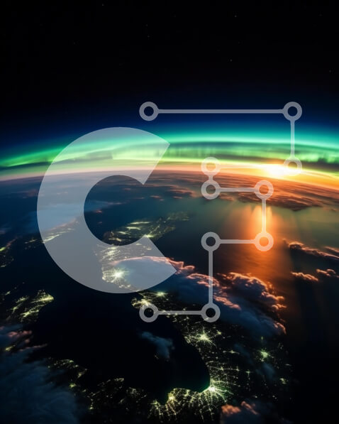 Intra Συλλεκτικό Ξύλινο Παζλ Plywood  4mm - Εκπληκτική εικόνα της Γης τη νύχτα με το Aurora Borealis στο φόντο Σε Ξύλινο Κουτί - Διαστάσεις Puzzle: 10x10 cm – 25 κομμάτια