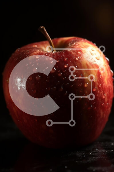 Σετ των 2 Intra Συλλεκτικό Ξύλινο Παζλ Plywood  4mm - Ζουμερό μήλο με σταγόνες νερού - Φωτογραφία υψηλής ποιότητας Σε Ξύλινο Κουτί - Διαστάσεις: 10x10 cm – 25 κομμάτια