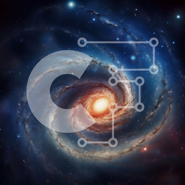 Intra Συλλεκτικό Ξύλινο Παζλ Plywood  4mm - Πολύχρωμη εικόνα ενός σπειροειδούς γαλαξία στο διάστημα Σε Ξύλινο Κουτί - Διαστάσεις: 10x10 cm – 25 κομμάτια