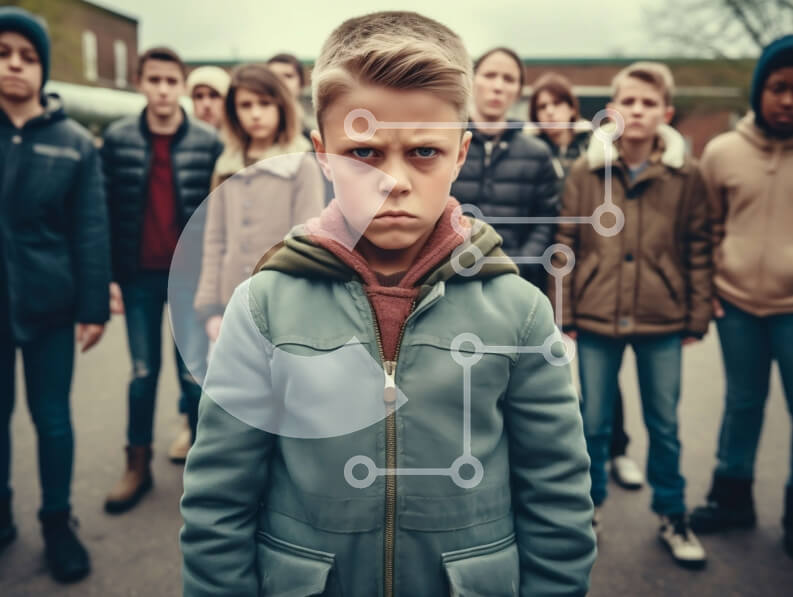 Intra Συλλεκτικό Ξύλινο Παζλ Plywood  4mm - Νεαρά αγόρια με αυστηρή εμφάνιση στην πολυσύχναστη οδό Σε Ξύλινο Κουτί - Διαστάσεις Puzzle: 10x10 cm – 25 κομμάτια