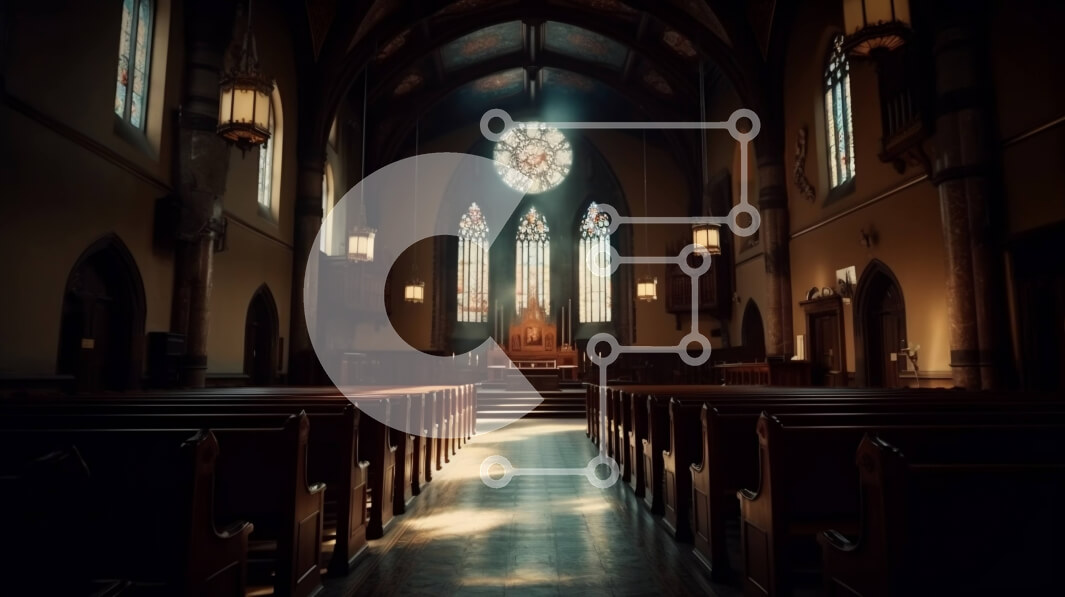 Intra Συλλεκτικό Ξύλινο Παζλ Plywood  4mm - Όμορφη εικόνα εσωτερικού χώρου εκκλησίας με βιτρό Σε Ξύλινο Κουτί - Διαστάσεις Puzzle: 10x10 cm – 25 κομμάτια