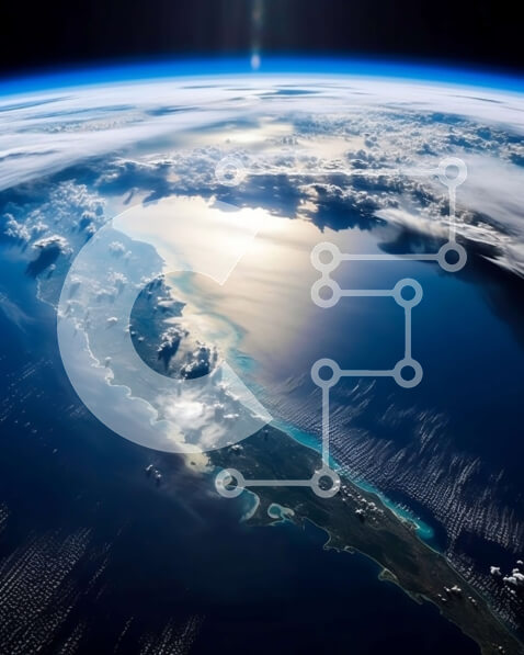 Intra Συλλεκτικό Ξύλινο Παζλ Plywood  4mm - Εκπληκτική εικόνα της Γης από το διάστημα με το φως του ήλιου στο φόντο Σε Ξύλινο Κουτί - Διαστάσεις Puzzle: 10x10 cm – 25 κομμάτια