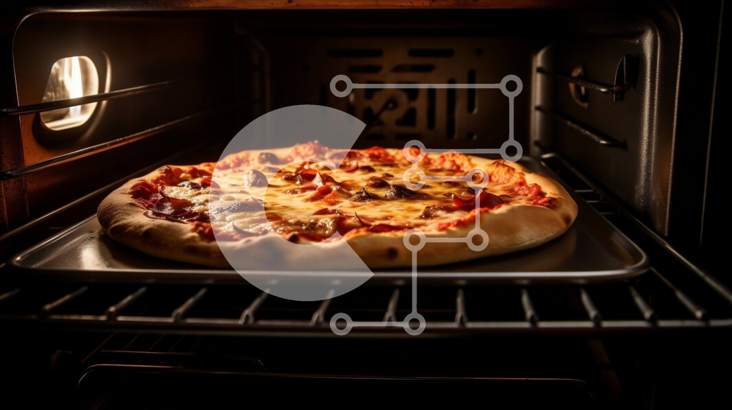 Σετ των 2 Intra Συλλεκτικό Ξύλινο Παζλ Plywood  4mm - Απολαυστική εικόνα μιας πίτσας που ψήνεται στο φούρνο Σε Ξύλινο Κουτί - Διαστάσεις: 10x10 cm – 25 κομμάτια