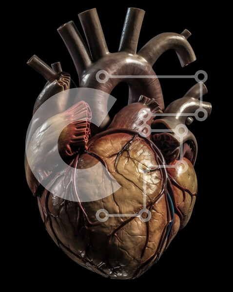 Intra Συλλεκτικό Ξύλινο Παζλ Plywood  4mm - Λεπτομερής εικόνα μιας ανθρώπινης καρδιάς που χτυπά σε 3D Σε Ξύλινο Κουτί - Διαστάσεις Puzzle: 10x10 cm – 25 κομμάτια