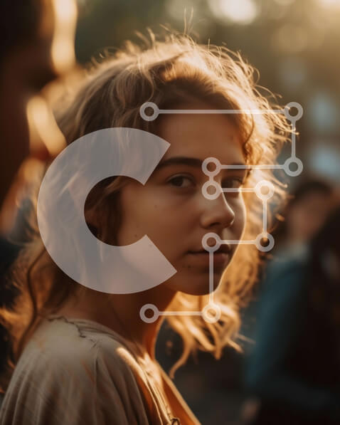 Intra Συλλεκτικό Ξύλινο Παζλ Plywood  4mm - Όμορφο πορτρέτο μιας νεαρής γυναίκας με σγουρά μαλλιά Σε Ξύλινο Κουτί - Διαστάσεις Puzzle: 10x10 cm – 25 κομμάτια