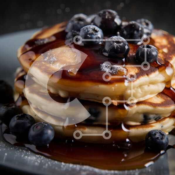 Σετ των 2 Intra Συλλεκτικό Ξύλινο Παζλ Plywood  4mm - Νόστιμη στοίβα από τηγανίτες που ολοκληρώνονται με βατόμουρα και σιρόπι Σε Ξύλινο Κουτί - Διαστάσεις: 10x10 cm – 25 κομμάτια