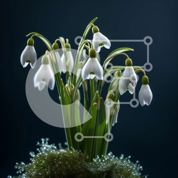 Intra Συλλεκτικό Ξύλινο Παζλ Plywood  4mm - Όμορφη εικόνα των Snowdrops σε ποώδη επιφάνεια Σε Ξύλινο Κουτί - Διαστάσεις: 10x10 cm – 25 κομμάτια