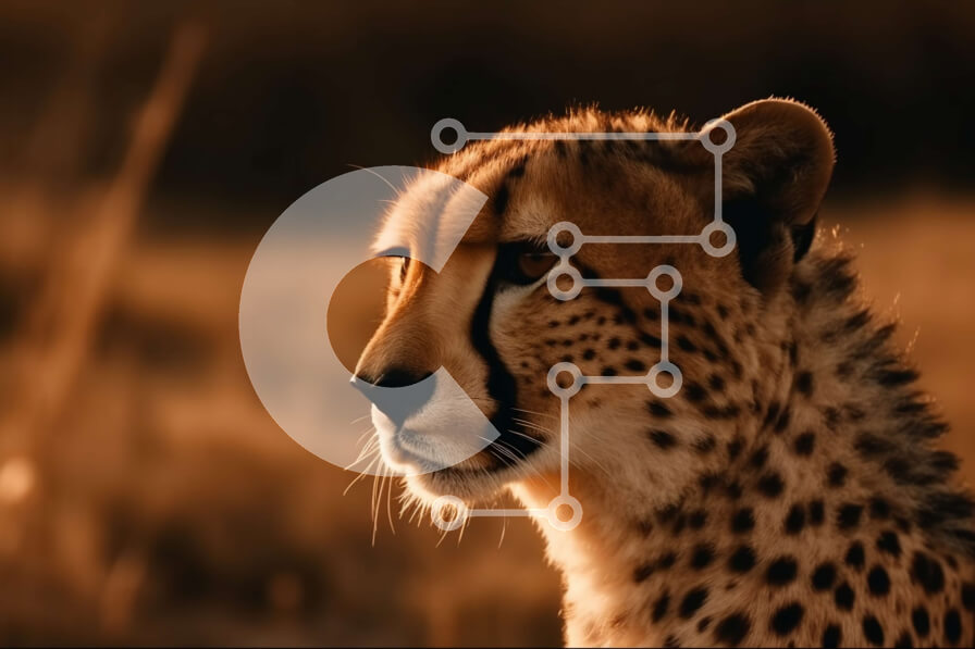 Σετ των 2 Intra Συλλεκτικό Ξύλινο Παζλ Plywood  4mm - Όμορφη εικόνα ενός τσιτάχ στην άγρια ​​φύση Σε Ξύλινο Κουτί - Διαστάσεις: 10x10 cm – 25 κομμάτια