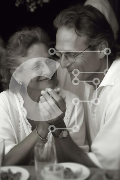 Intra Συλλεκτικό Ξύλινο Παζλ Plywood  4mm - Συγκινητική εικόνα ενός ηλικιωμένου ζευγαριού που απολαμβάνει ο ένας την παρέα του άλλου Σε Ξύλινο Κουτί - Διαστάσεις Puzzle: 10x10 cm – 25 κομμάτια