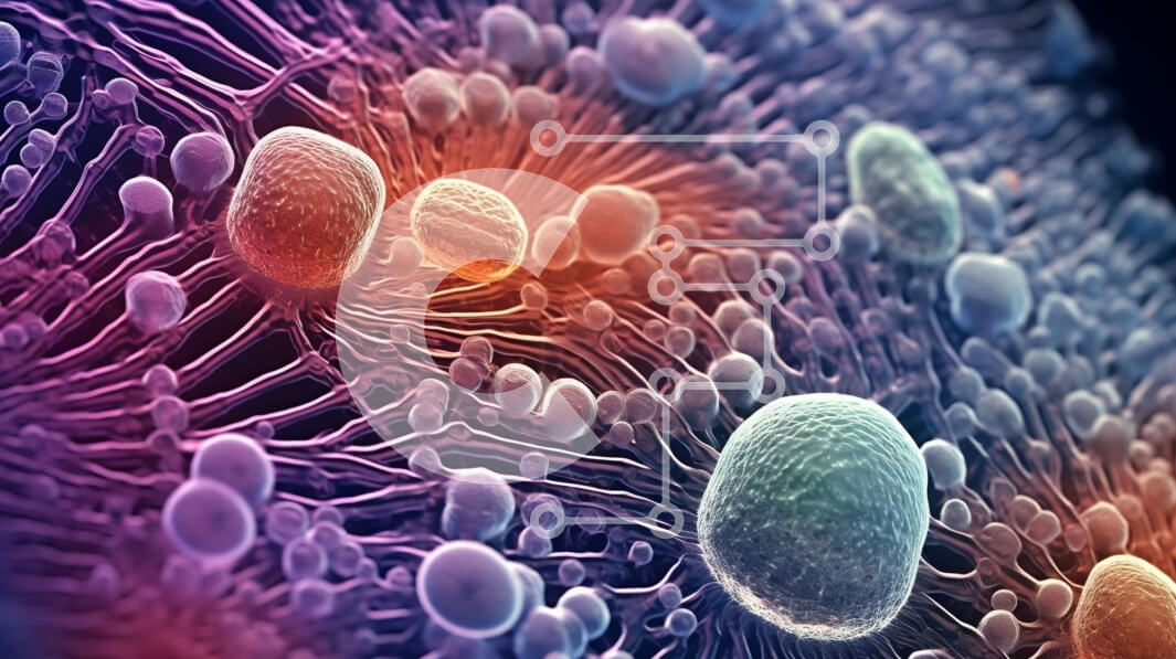 Intra Συλλεκτικό Ξύλινο Παζλ Plywood  4mm - Πολύχρωμη εικόνα των κυττάρων που διαιρούνται και σχηματίζουν νέα κύτταρα Σε Ξύλινο Κουτί - Διαστάσεις Puzzle: 10x10 cm – 25 κομμάτια