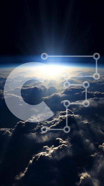 Intra Συλλεκτικό Ξύλινο Παζλ Plywood  4mm - Αεροφωτογραφία της Γης από το Διάστημα με τον λαμπρό ήλιο και τα σύννεφα Σε Ξύλινο Κουτί - Διαστάσεις Puzzle: 10x10 cm – 25 κομμάτια