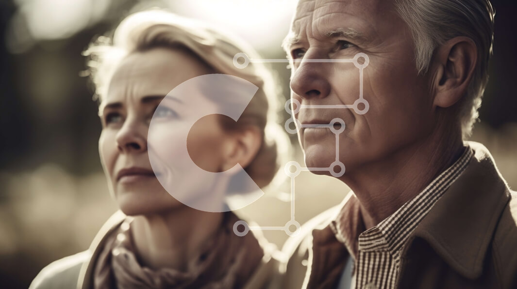 Intra Συλλεκτικό Ξύλινο Παζλ Plywood  4mm - Όμορφη εικόνα ενός ηλικιωμένου ζευγαριού σε ένα χωράφι Σε Ξύλινο Κουτί - Διαστάσεις Puzzle: 10x10 cm – 25 κομμάτια