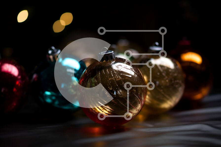 Intra Συλλεκτικό Ξύλινο Παζλ Plywood  4mm - Φωτίστε τις διακοπές σας με ζωηρά χριστουγεννιάτικα στολίδια σε σκούρο φόντο Σε Ξύλινο Κουτί - Διαστάσεις: 10x10 cm – 25 κομμάτια