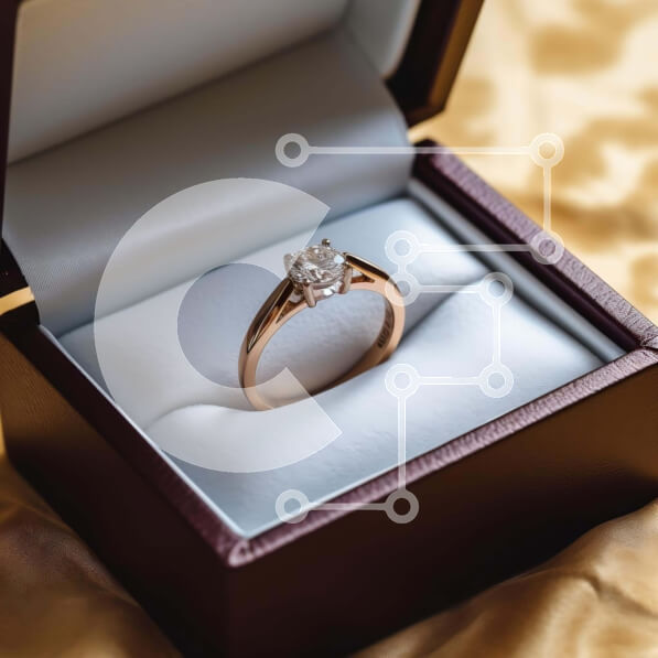 Σετ των 2 Intra Συλλεκτικό Ξύλινο Παζλ Plywood  4mm - Δαχτυλίδι αρραβώνων  Σε Ξύλινο Κουτί με Διαμάντι Σε Ξύλινο Κουτί - Διαστάσεις: 10x10 cm – 25 κομμάτια