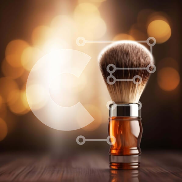 Σετ των 2 Intra Συλλεκτικό Ξύλινο Παζλ Plywood  4mm - Κομψή βούρτσα ξυρίσματος σε ξύλινο τραπέζι Σε Ξύλινο Κουτί - Διαστάσεις: 10x10 cm – 25 κομμάτια