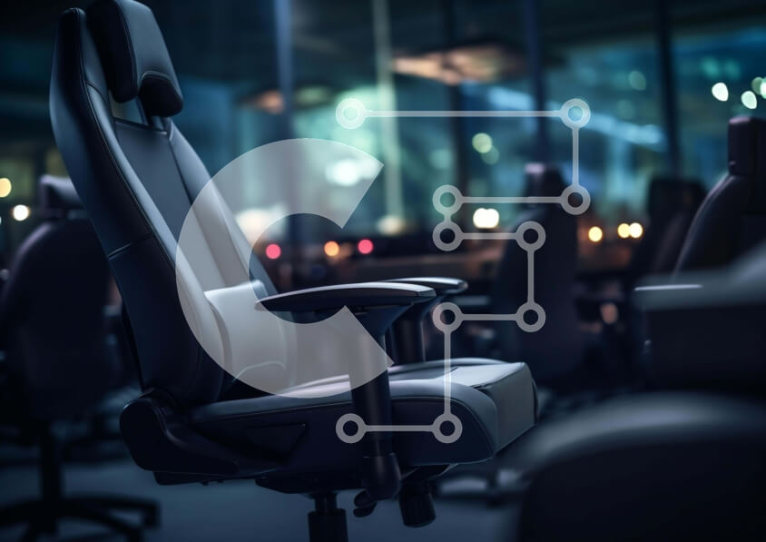 Intra Συλλεκτικό Ξύλινο Παζλ Plywood  4mm - Καρέκλες γραφείου στο σκοτεινό δωμάτιο Σε Ξύλινο Κουτί - Διαστάσεις Puzzle: 10x10 cm – 25 κομμάτια