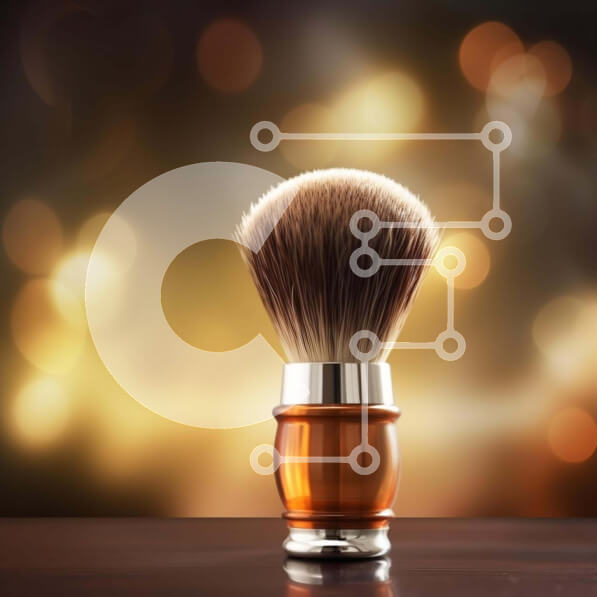 Σετ των 2 Intra Συλλεκτικό Ξύλινο Παζλ Plywood  4mm - Βούρτσα ξυρίσματος σε κομψό ξύλινο τραπέζι Σε Ξύλινο Κουτί - Διαστάσεις: 10x10 cm – 25 κομμάτια