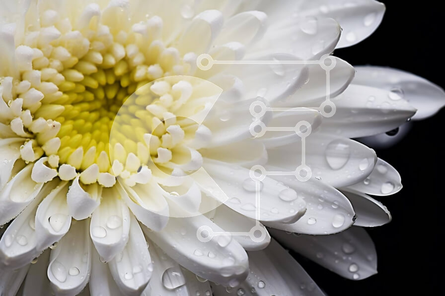 Intra Συλλεκτικό Ξύλινο Παζλ Plywood  4mm - Λευκό λουλούδι με σταγονίδια νερού Σε Ξύλινο Κουτί - Διαστάσεις: 10x10 cm – 25 κομμάτια