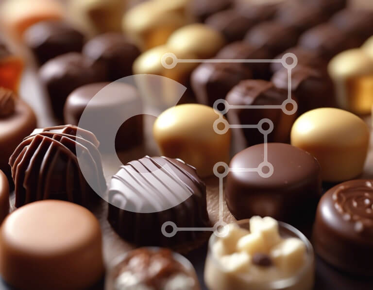 Σετ των 2 Intra Συλλεκτικό Ξύλινο Παζλ Plywood  4mm - Ποικιλία σοκολάτες και καραμέλες σε διάφορα σχήματα και γεύσεις Σε Ξύλινο Κουτί - Διαστάσεις: 10x10 cm – 25 κομμάτια