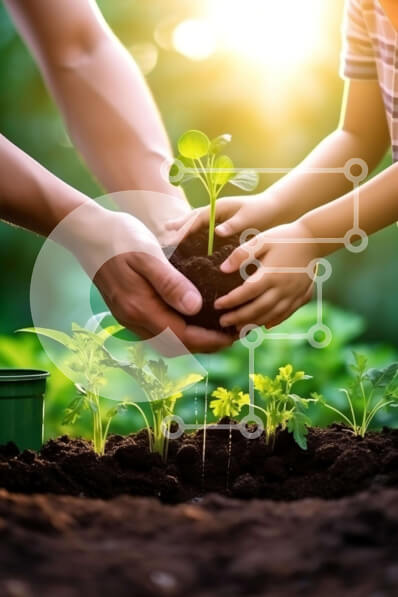 Σετ των 2 Intra Συλλεκτικό Ξύλινο Παζλ Plywood  4mm - Πατέρας και γιος φυτεύουν νέα σπορόφυτα Σε Ξύλινο Κουτί - Διαστάσεις: 10x10 cm – 25 κομμάτια