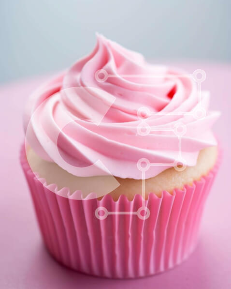 Σετ των 2 Intra Συλλεκτικό Ξύλινο Παζλ Plywood  4mm - Ροζ cupcake σε ροζ τραπέζι με λευκό γλάσο και ψεκασμούς Σε Ξύλινο Κουτί - Διαστάσεις: 10x10 cm – 25 κομμάτια