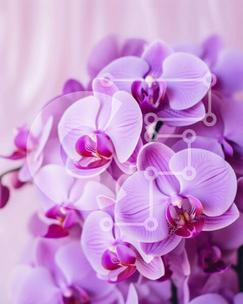 Intra Συλλεκτικό Ξύλινο Παζλ Plywood  4mm - Μπουκέτο με μωβ ορχιδέες σε άνθιση Σε Ξύλινο Κουτί - Διαστάσεις: 10x10 cm – 25 κομμάτια