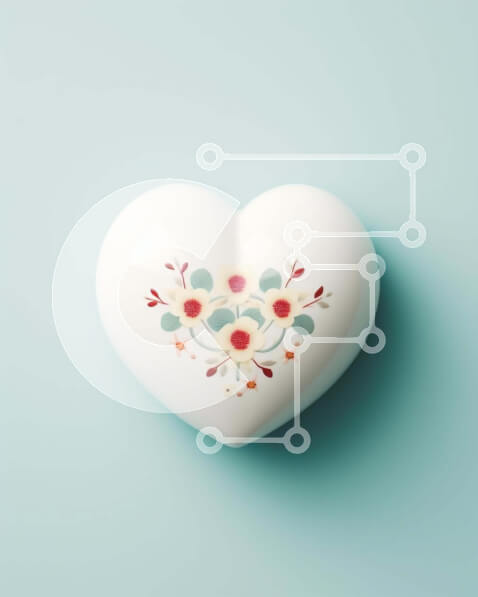 Intra Συλλεκτικό Ξύλινο Παζλ Plywood  4mm - Κουτί με λουλούδια σε σχήμα καρδιάς Σε Ξύλινο Κουτί - Διαστάσεις: 10x10 cm – 25 κομμάτια