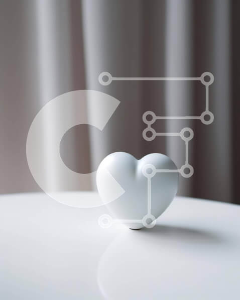 Intra Συλλεκτικό Ξύλινο Παζλ Plywood  4mm - Λευκό ειδώλιο σε σχήμα καρδιάς στο τραπέζι με κουρτίνες Σε Ξύλινο Κουτί - Διαστάσεις: 10x10 cm – 25 κομμάτια