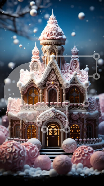 Intra Συλλεκτικό Ξύλινο Παζλ Plywood  4mm - Νόστιμο Gingerbread Castle House με ροζ πάγωμα και λευκές διακοσμήσεις Σε Ξύλινο Κουτί - Διαστάσεις: 10x10 cm – 25 κομμάτια