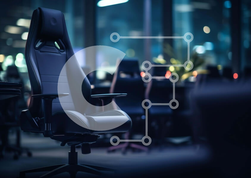 Intra Συλλεκτικό Ξύλινο Παζλ Plywood  4mm - Μινιμαλιστικός χώρος εργασίας γραφείου με μαύρη καρέκλα Σε Ξύλινο Κουτί - Διαστάσεις Puzzle: 10x10 cm – 25 κομμάτια