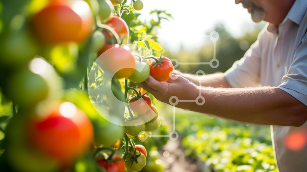 Intra Συλλεκτικό Ξύλινο Παζλ Plywood  4mm - Άνθρωπος που μαζεύει ντομάτες από το εργοστάσιο ντομάτας Σε Ξύλινο Κουτί - Διαστάσεις: 10x10 cm – 25 κομμάτια