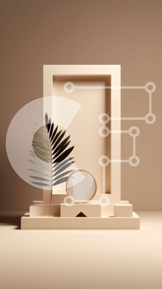 Intra Συλλεκτικό Ξύλινο Παζλ Plywood  4mm - Όμορφη κορνίζα με καθρέφτη με διακόσμηση από φύλλα φοίνικα Σε Ξύλινο Κουτί - Διαστάσεις Puzzle: 10x10 cm – 25 κομμάτια