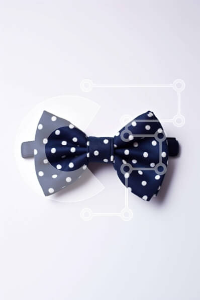 Intra Συλλεκτικό Ξύλινο Παζλ Plywood  4mm - Μπλε παπιγιόν με λευκές πουά σε λευκό φόντο Σε Ξύλινο Κουτί - Διαστάσεις Puzzle: 10x10 cm – 25 κομμάτια