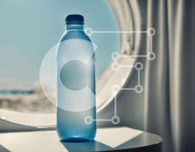 Intra Συλλεκτικό Ξύλινο Παζλ Plywood  4mm - Μπλε μπουκάλι νερού στο περβάζι με κουρτίνα Σε Ξύλινο Κουτί - Διαστάσεις: 10x10 cm – 25 κομμάτια