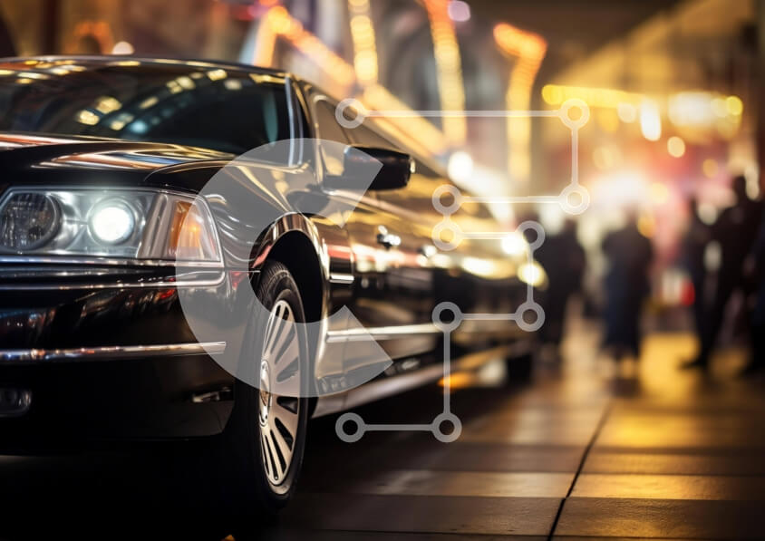 Intra Συλλεκτικό Ξύλινο Παζλ Plywood  4mm - Μαύρη Stretch λιμουζίνα με αναμμένους προβολείς Σε Ξύλινο Κουτί - Διαστάσεις Puzzle: 10x10 cm – 25 κομμάτια