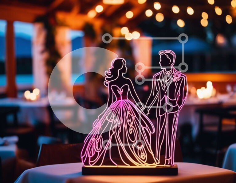 Intra Συλλεκτικό Ξύλινο Παζλ Plywood  4mm - Γλυπτό νέον γάμου στη δεξίωση Σε Ξύλινο Κουτί - Διαστάσεις: 10x10 cm – 25 κομμάτια