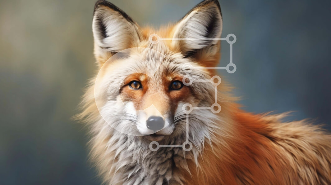 Σετ των 2 Intra Συλλεκτικό Ξύλινο Παζλ Plywood  4mm - Κοντινό πλάνο μιας πορτοκαλί αλεπούς που κοιτάζει επίμονα την κάμερα Σε Ξύλινο Κουτί - Διαστάσεις: 10x10 cm – 25 κομμάτια