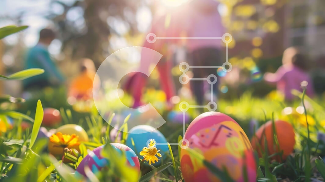 Intra Συλλεκτικό Ξύλινο Παζλ Plywood  4mm - Παιδιά που παίζουν με τα πολύχρωμα Πασχαλινά αυγά στο γρασίδι Σε Ξύλινο Κουτί - Διαστάσεις: 10x10 cm – 25 κομμάτια