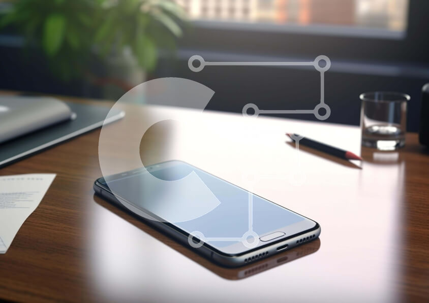 Intra Συλλεκτικό Ξύλινο Παζλ Plywood  4mm - Κινητό τηλέφωνο και ανοιχτό βιβλίο στο γραφείο Σε Ξύλινο Κουτί - Διαστάσεις: 10x10 cm – 25 κομμάτια