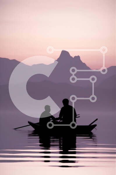 Σετ των 2 Intra Συλλεκτικό Ξύλινο Παζλ Plywood  4mm - Κωπηλασία με κανό σε μια γαλήνια λίμνη με θέα στο βουνό Σε Ξύλινο Κουτί - Διαστάσεις: 10x10 cm – 25 κομμάτια