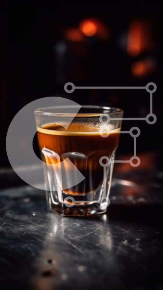 Intra Συλλεκτικό Ξύλινο Παζλ Plywood  4mm - Πλούσιος και τολμηρός καφές εσπρέσο σε σκούρο πάγκο Σε Ξύλινο Κουτί - Διαστάσεις: 10x10 cm – 25 κομμάτια