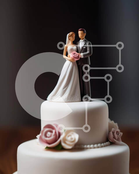 Intra Συλλεκτικό Ξύλινο Παζλ Plywood  4mm - Τοπέρ για γαμήλια τούρτα με ειδώλια νύφης και γαμπρού Σε Ξύλινο Κουτί - Διαστάσεις: 10x10 cm – 25 κομμάτια