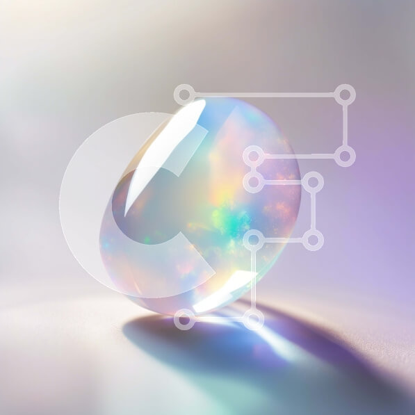 Intra Συλλεκτικό Ξύλινο Παζλ Plywood  4mm - Όμορφος πολύτιμος λίθος Opal σε λευκό φόντο Σε Ξύλινο Κουτί - Διαστάσεις: 10x10 cm – 25 κομμάτια