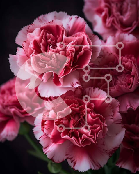 Intra Συλλεκτικό Ξύλινο Παζλ Plywood  4mm - Μπουκέτο με ροζ και λευκά γαρίφαλα σε ανοιχτό βάζο Σε Ξύλινο Κουτί - Διαστάσεις: 10x10 cm – 25 κομμάτια