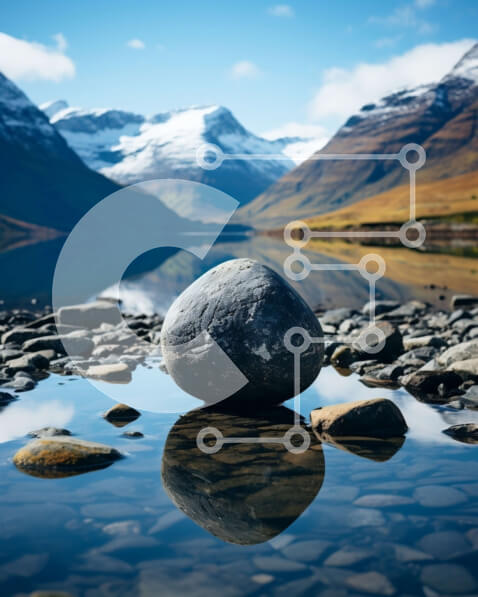 Intra Συλλεκτικό Ξύλινο Παζλ Plywood  4mm - Όμορφο τοπίο μιας ορεινής λίμνης με κρυστάλλινα νερά και χιονισμένες κορυφές Σε Ξύλινο Κουτί - Διαστάσεις: 10x10 cm – 25 κομμάτια