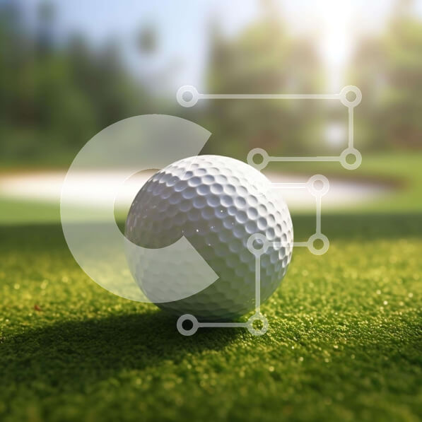 Intra Συλλεκτικό Ξύλινο Παζλ Plywood  4mm - Λευκή μπάλα του γκολφ στο πράσινο γήπεδο γκολφ Σε Ξύλινο Κουτί - Διαστάσεις Puzzle: 10x10 cm – 25 κομμάτια