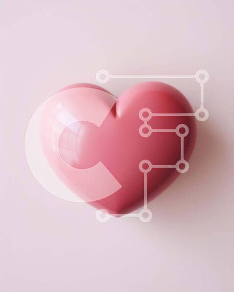 Intra Συλλεκτικό Ξύλινο Παζλ Plywood  4mm - Ροζ αντικείμενο σε σχήμα καρδιάς σε υπόλευκο φόντο Σε Ξύλινο Κουτί - Διαστάσεις: 10x10 cm – 25 κομμάτια